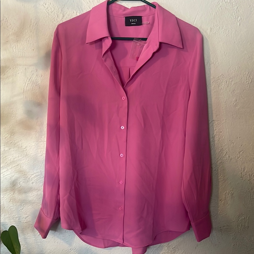 VICI Pink Button-Up Blouse